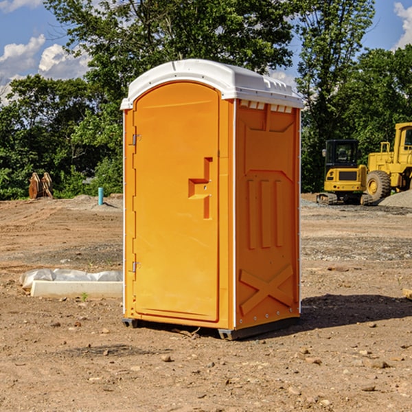 can i customize the exterior of the porta potties with my event logo or branding in Goodrich